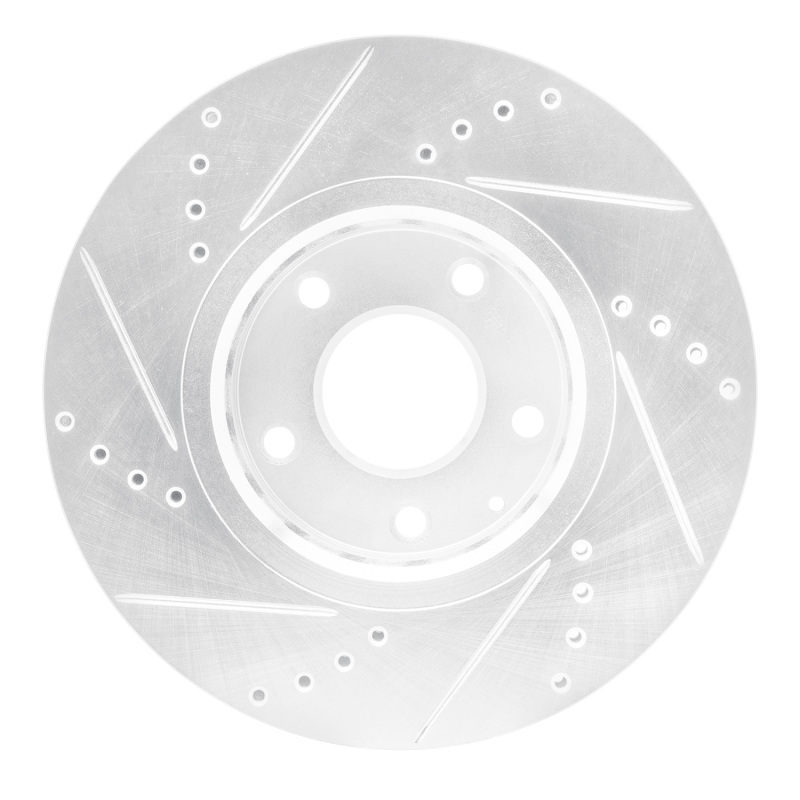 Mazda 6 Brake Rotor (1) - Front Right - R1 Concepts - Drilled & Slotted - Silver - `16-`25